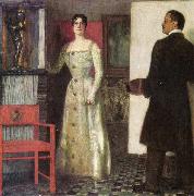 Franz von Stuck Selbstportrat des Malers und seiner Frau im Atelier Sweden oil painting artist